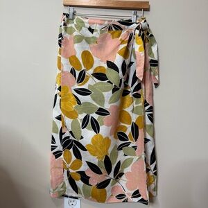 Rachel Zoe Floral Linen Wrap Skirt